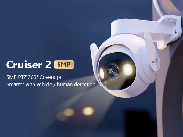 IMOU Cruiser 2 5MP Wi-Fi Outdoor Security Camera AI Smart Tracking Human Vehicle Detection IP66 Smart Night Vision Two Way Talk