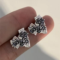 repair broken heart shaped earrings for women new trendy zircon stone stud earring aesthetic minimalist jewelry delicate gift