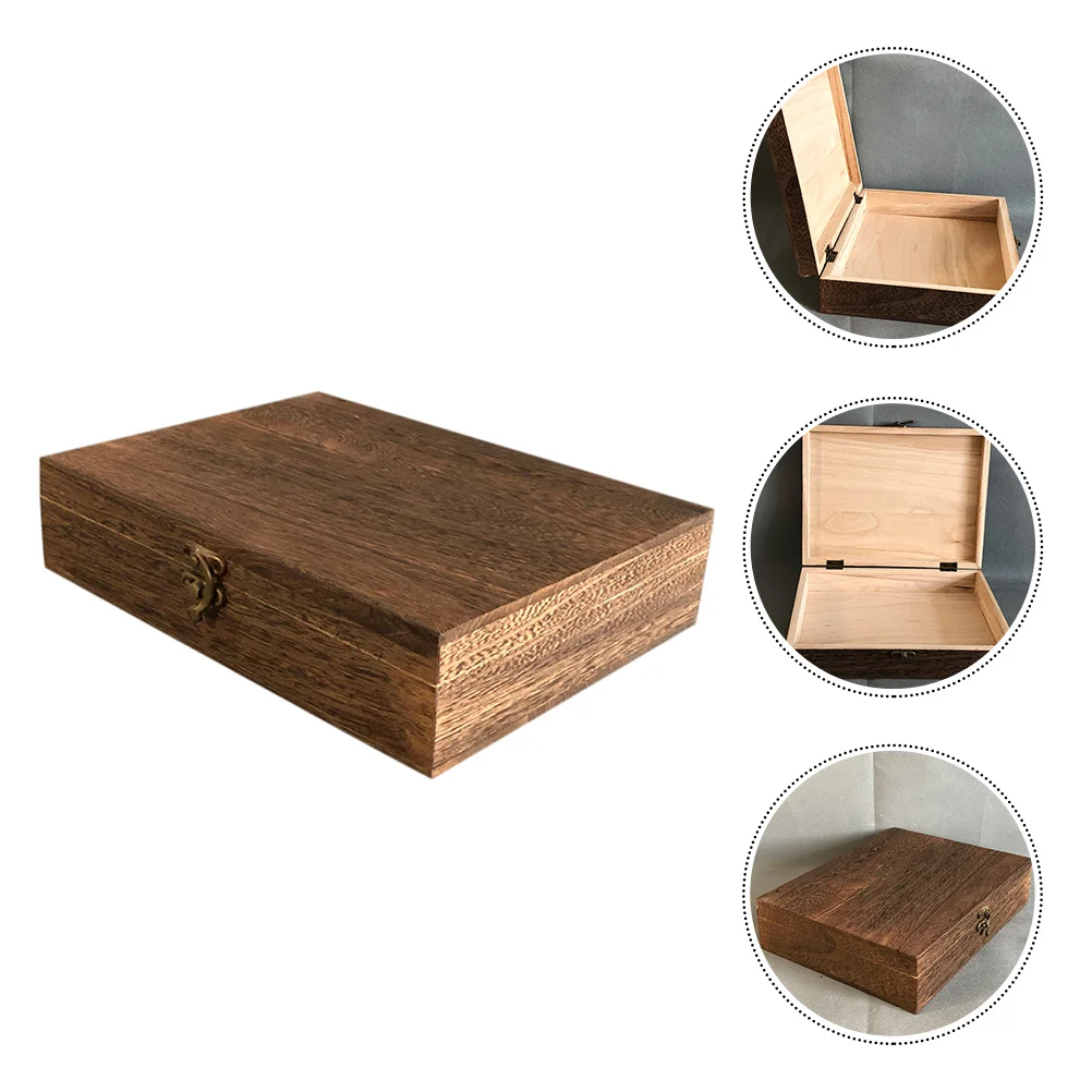 

Деревянная коробка с коробками, деревянная коробка для хранения крышек, сокровищ, маленький замок, ремесла, декоративные крышки, стопки, кол...