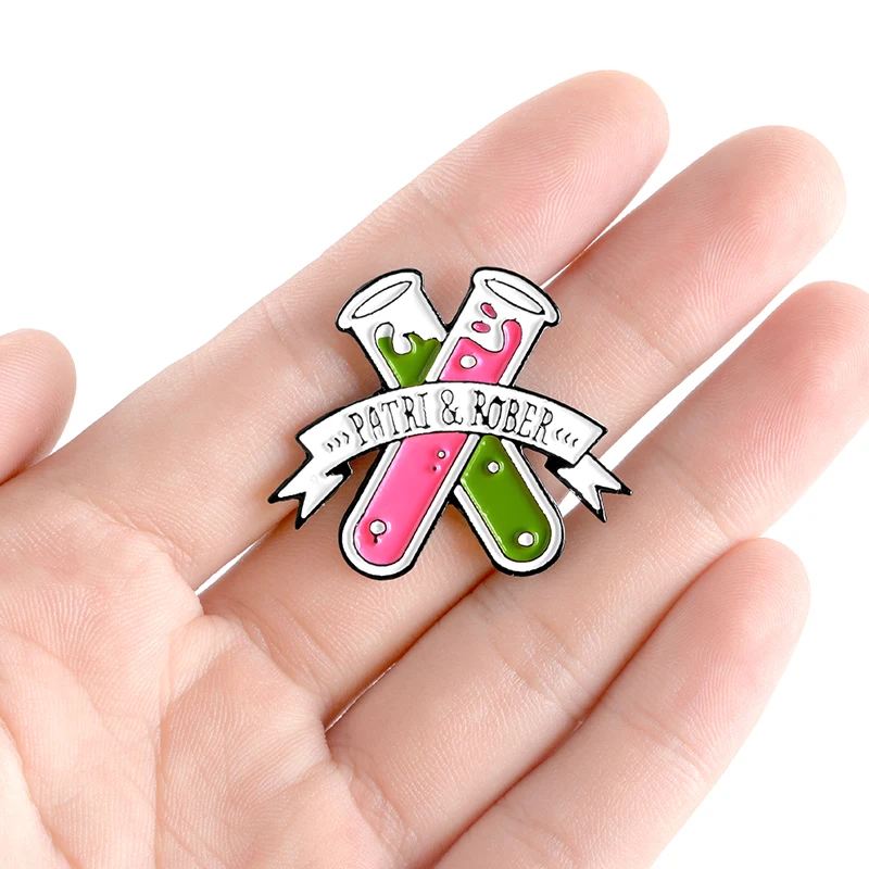 

Double Test Tube Enamel Pin Science Lab Patri Rober Chemistry Brooch Badge Metal Badge Enamel Lapel Pins For Scientist Lover
