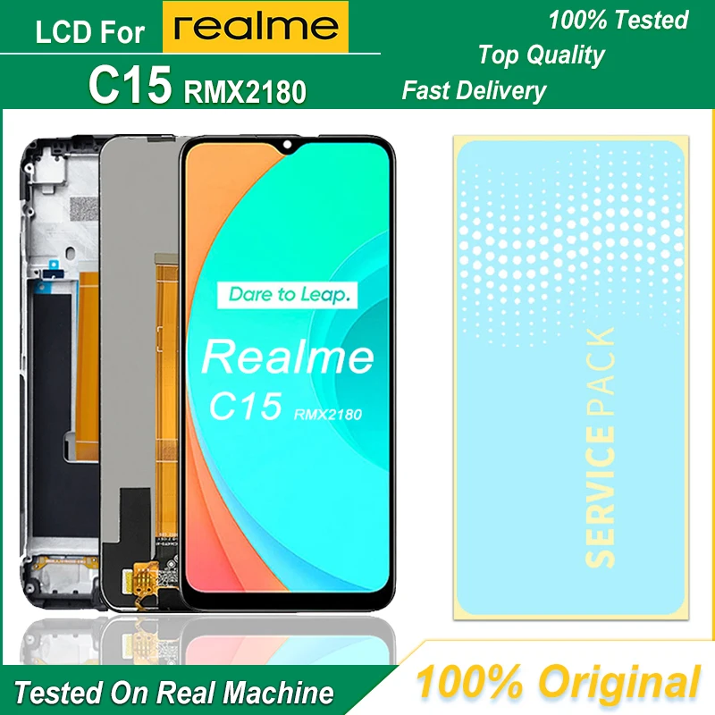 ЖК-дисплей 6,5 дюйма для Realme C15, сенсорный дигитайзер в сборе, сменные детали для Realme C15 RMX2180 RMX2195, ЖК-дисплей
