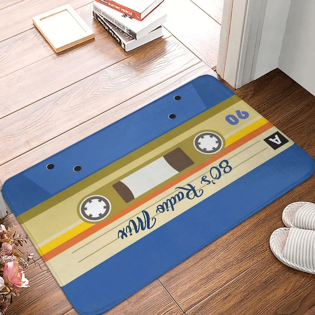 

80's Radio Mix Retro Vintage 1980's Music Tape Cassette Doormat Rug carpet Mat Footpad Bath mat Non-slip durable Washable
