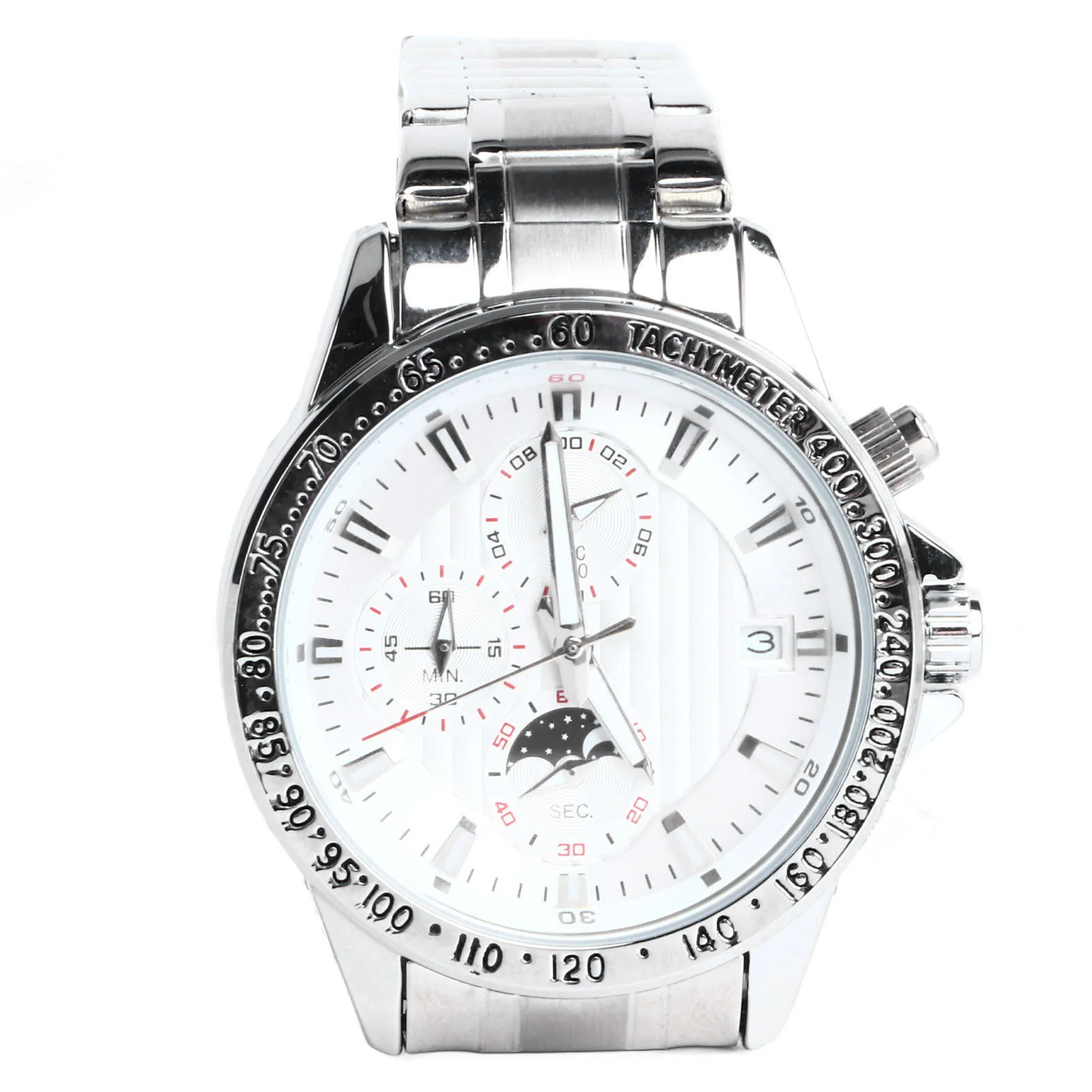 Мужские кварцевые часы водонепроницаемые светящиеся с хронографом из