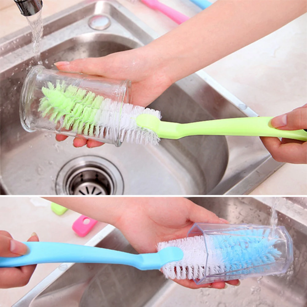 

Инструмент для чашек, щетка для мытья бутылок, пластиковая длинная ручка, подвесная, повседневная, для мытья кухни, детского стекла, случайн...