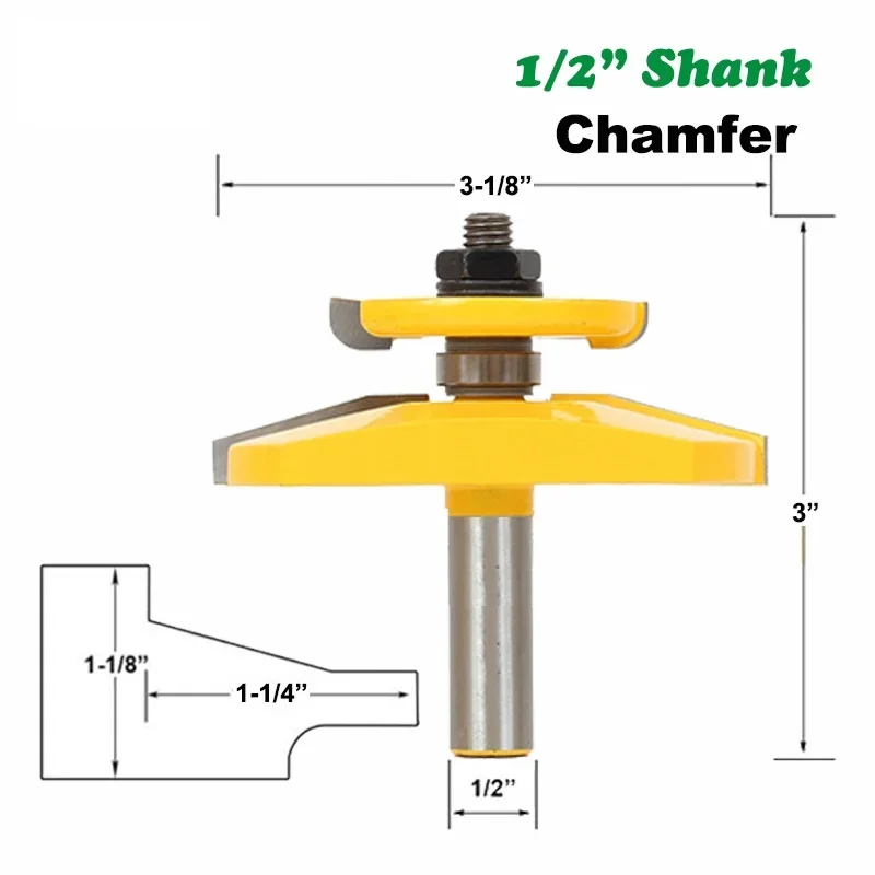 1 шт. 1/2 дюйма хвостовик 15 градусов фаска приподнятая панель фреза Ogee задняя