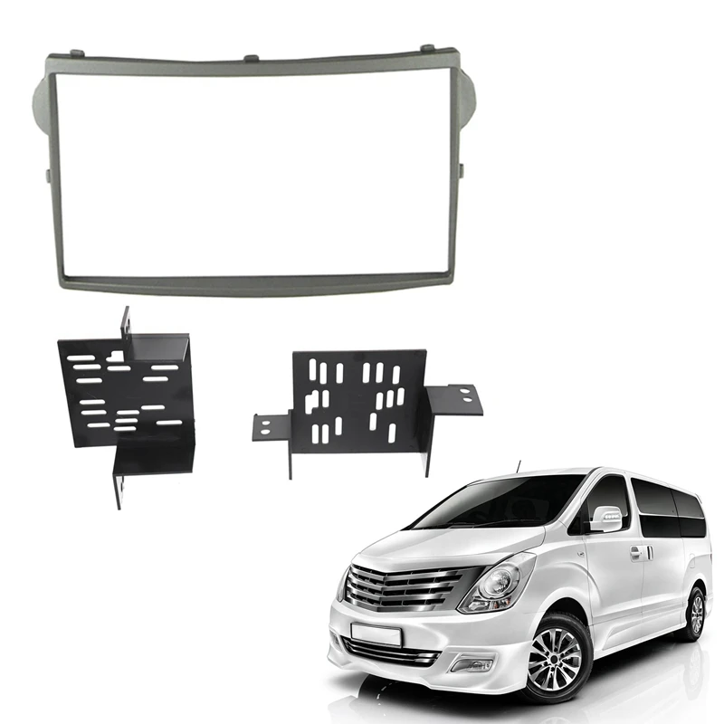 

2X 2Din Car Radio Fascia For Hyundai Starex/H1 DVD Stereo Frame Plate Adapter Mounting Dash Installation Bezel Trim Kit