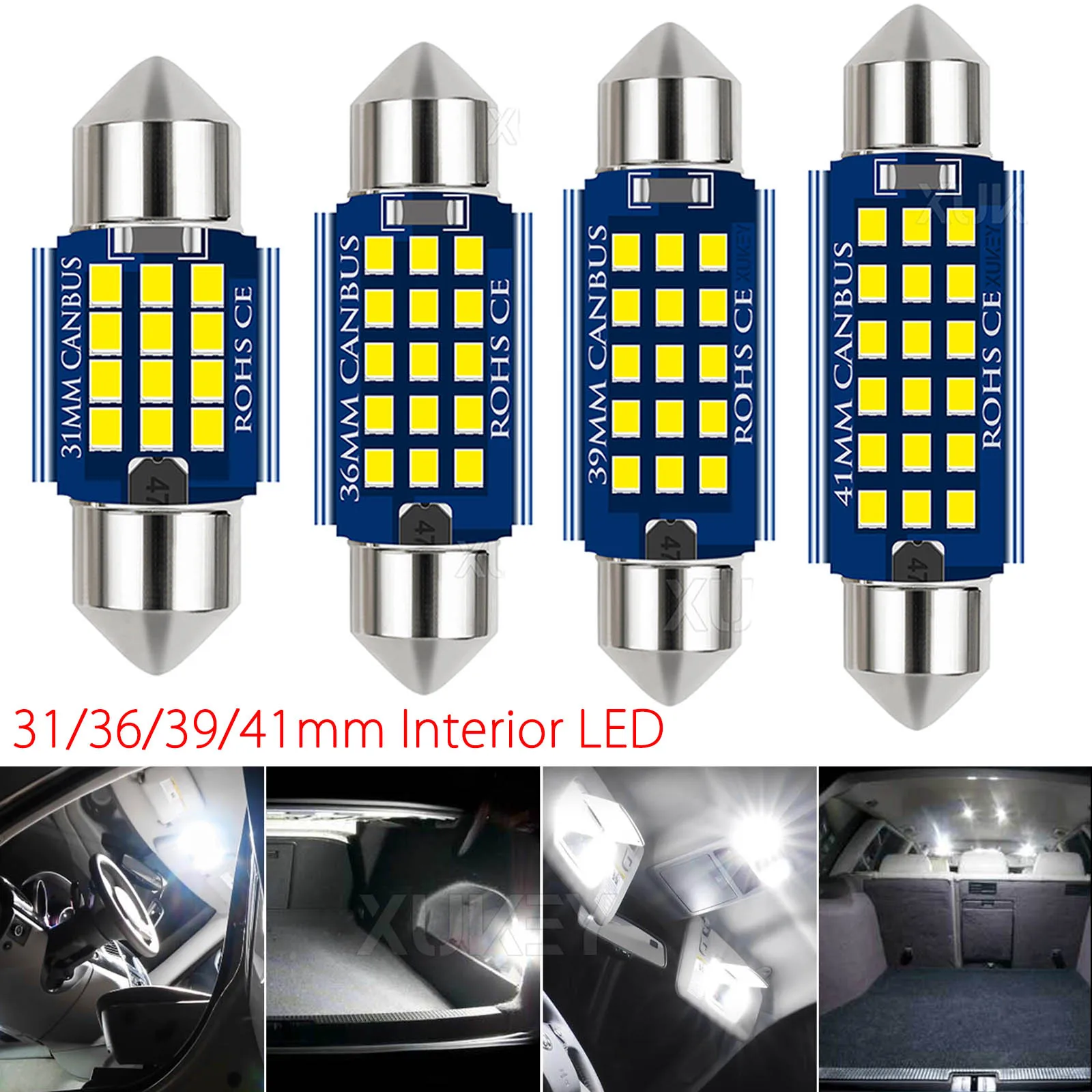 

Newest 2016-SMD Extremely Bright 211-2 212-2 578 Festoon LED Bulbs 1.6" 41mm 42mm 239 272 6411 Interior Map Dome Lights Courtesy