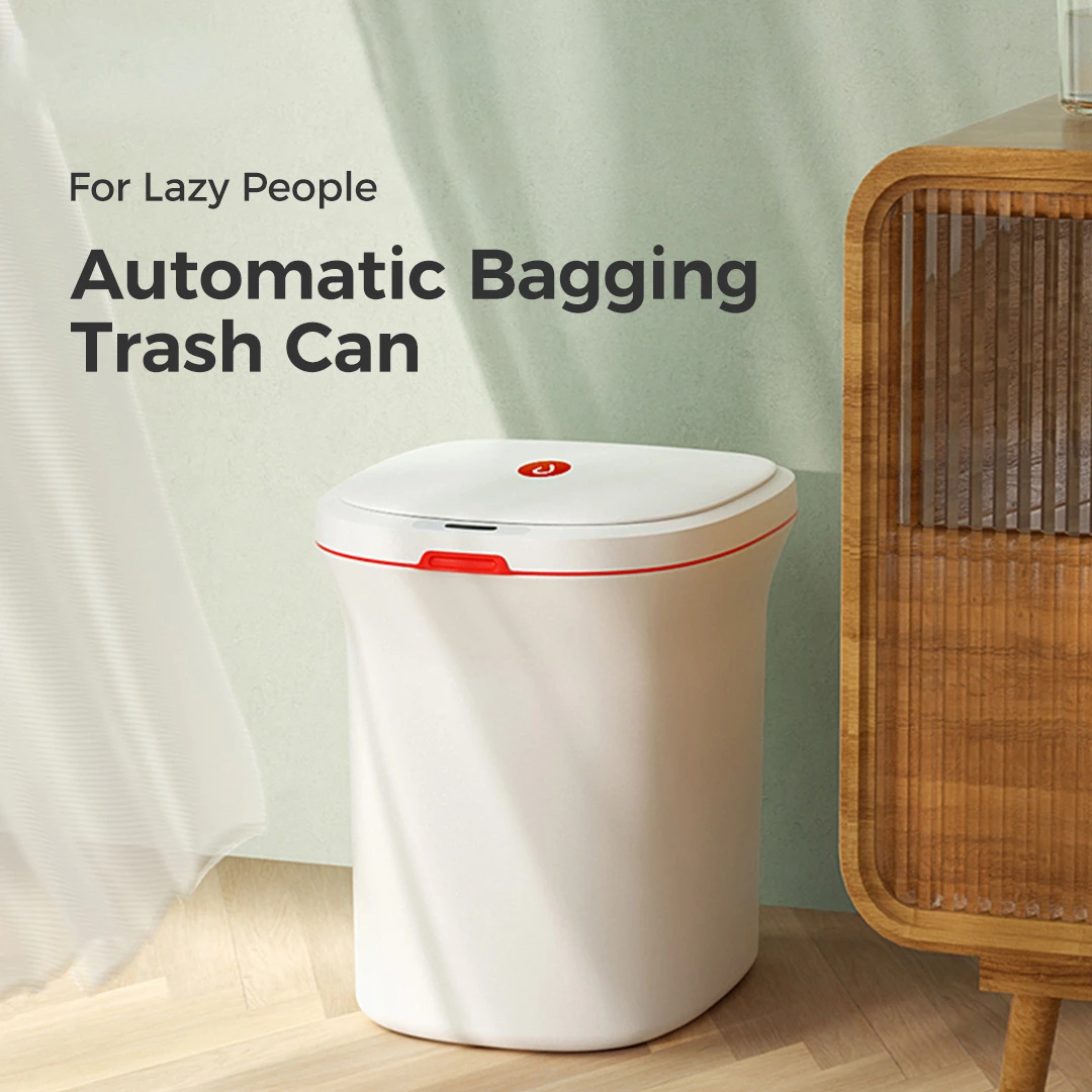 

New Smart Sensor Trash Can Automatic Bagging Adsorption Ventilation Cleaning Household Kitchen Living Room Induction Opening Bin