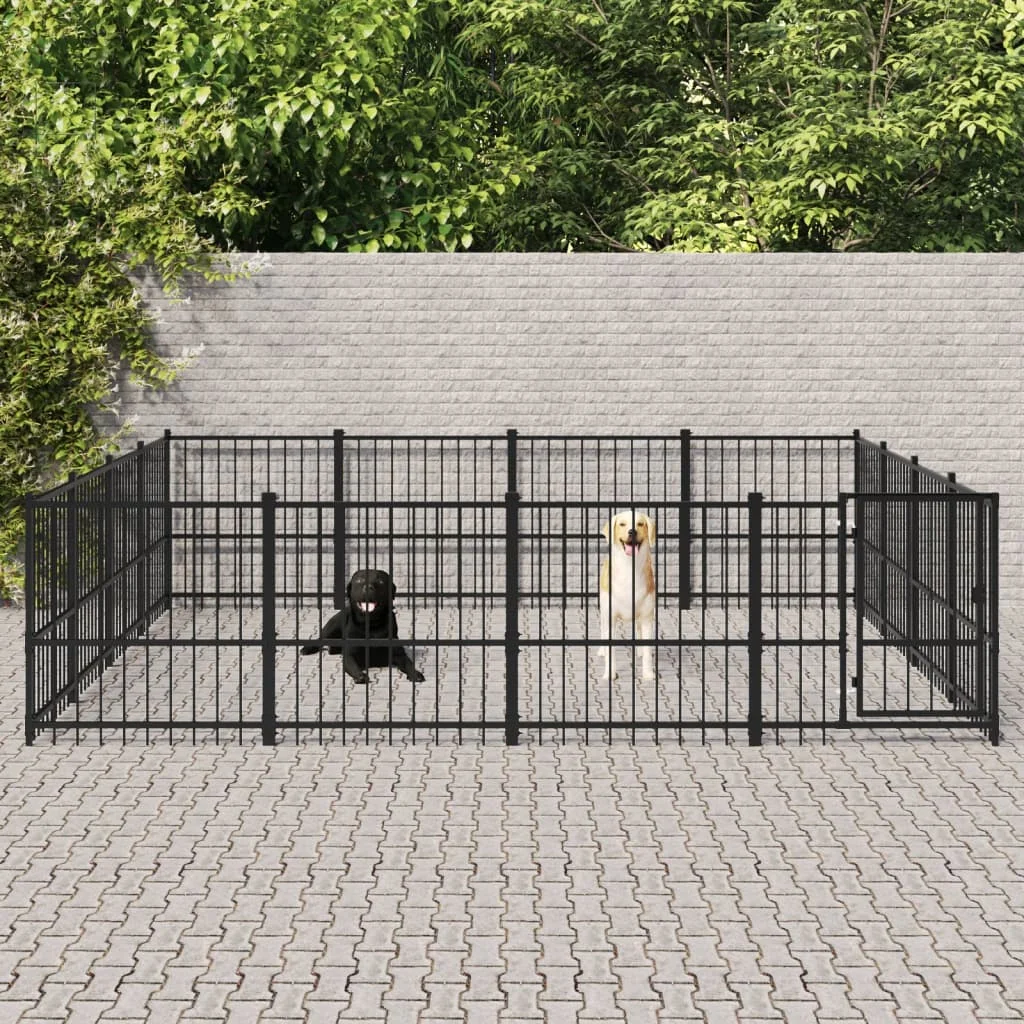 

Outdoor Dog Kennel, Pet Supplies Dog Runs, Steel 15.05 m²