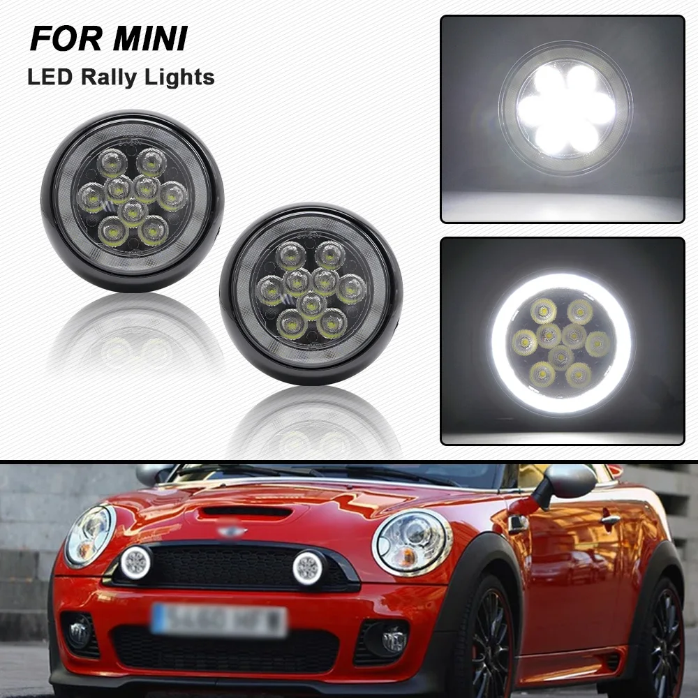 No Error LED Halo Ring Fog DRL Rally Driving Lights Daytime Running Daylight Rally Lamps For Mini Cooper F55 F56 F57 2014-2021