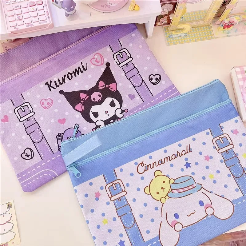 

Sanrio Kuromi Cinnamoroll сумка для файлов аниме Мой Мелодия помпон пурин кавайный мультфильм для студентов тестовая бумажная папка сумка для хранения канцелярские принадлежности