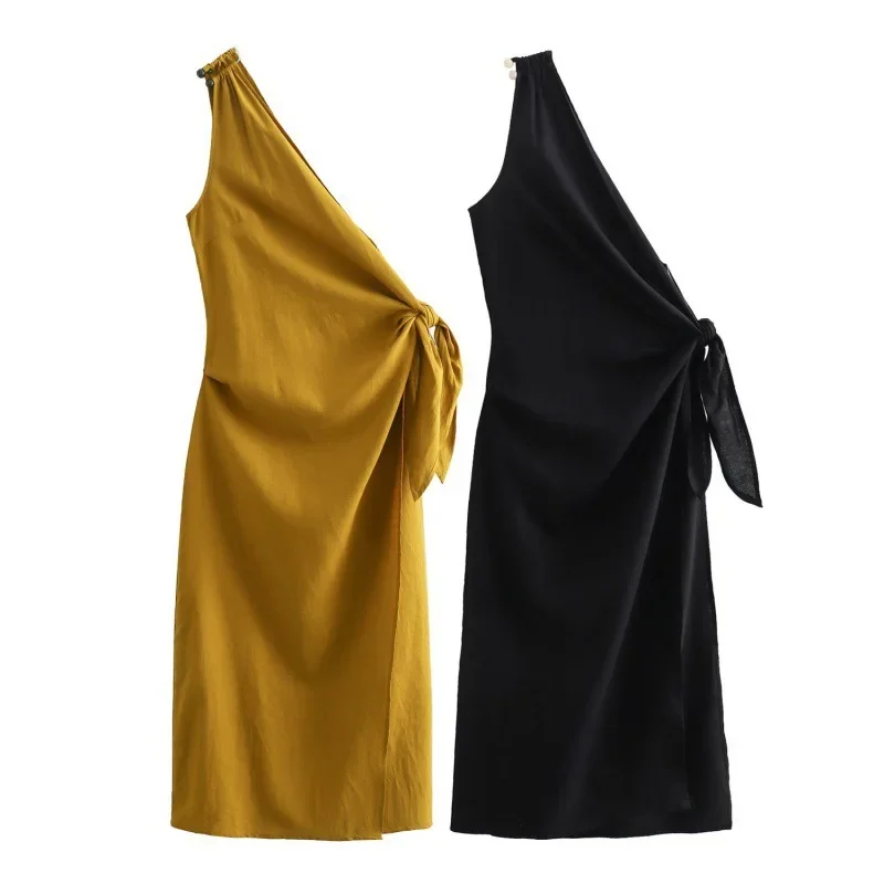 Новинка Весна 2024 женская одежда в европейском стиле модное стройнящее платье