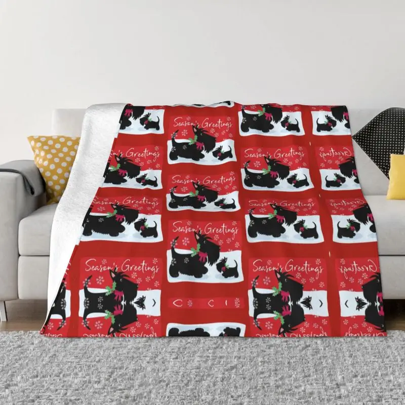 

Шотландское одеяло для собак Terrier, удобное мягкое Фланелевое покрывало для дивана, домашней кровати