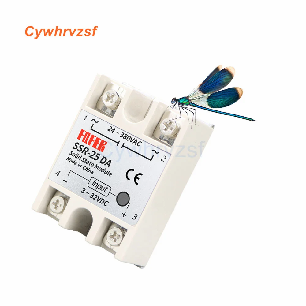 SSR-10DA SSR-25DA 10A 25A 40A твердотельный релейный модуль 3-32 В, вход постоянного тока 24-380 В, выход переменного тока, высокое качество