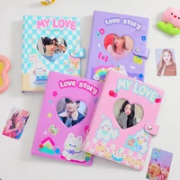 new kawaii a5 idol photocard pink rabbit collect book for kpop star picture photo album holder name bank card storage organizer