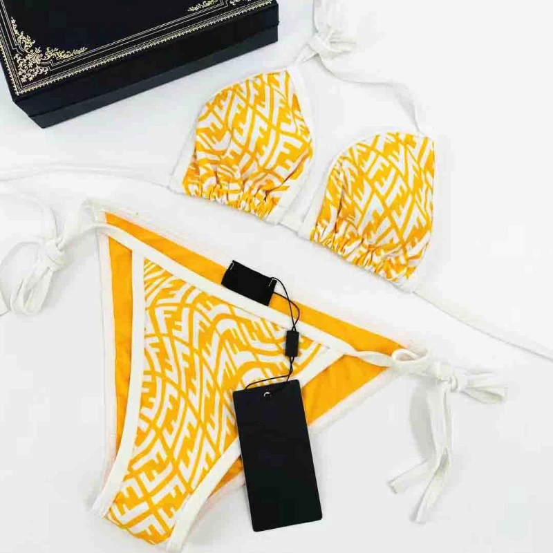 

Новинка 2022, модное женское бикини с разрезом и буквой F