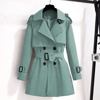 high quality windbreaker womens mid long british temperament trench coat 2022 new spring and autumn womens basic coat belt