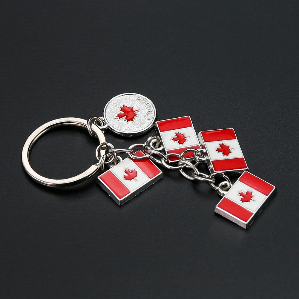 Metal Canada National Flag Keychain Maple Leaf Bag Backpack Hanging Purse Charms Patriotic Man Woman Ornament Jewelry Accessory |