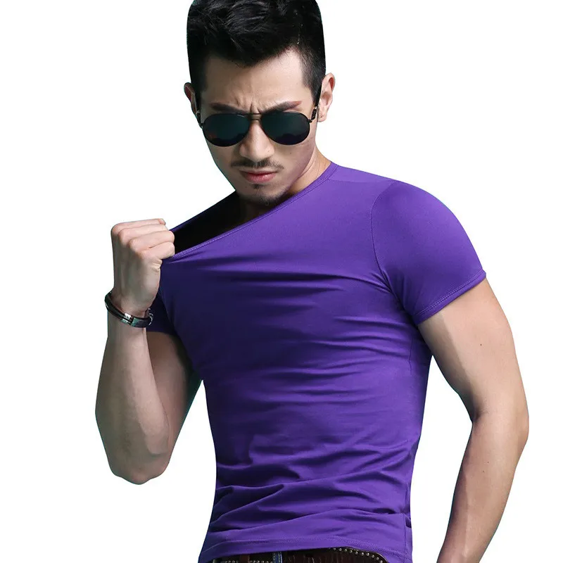 

9340-TD-Short-sleeved T-shirt men's summer short-sleeved versatile half-sleeve T-shirt trend pinstripe shirt