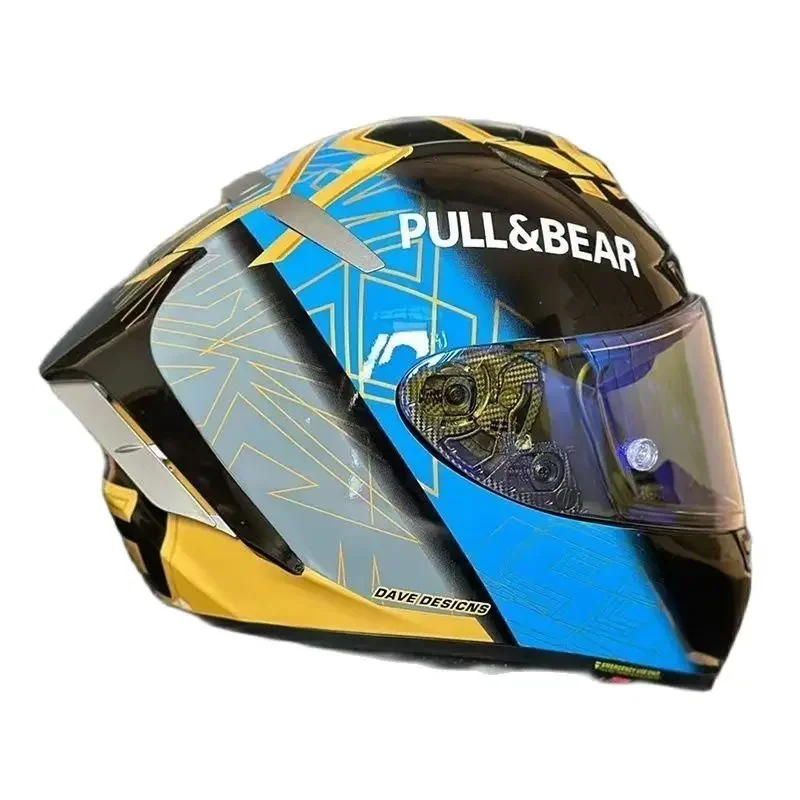 

Мотоциклетный шлем X14 Marquez 93, мотоциклетный шлем для езды на мотоцикле, голубого и золотого цвета