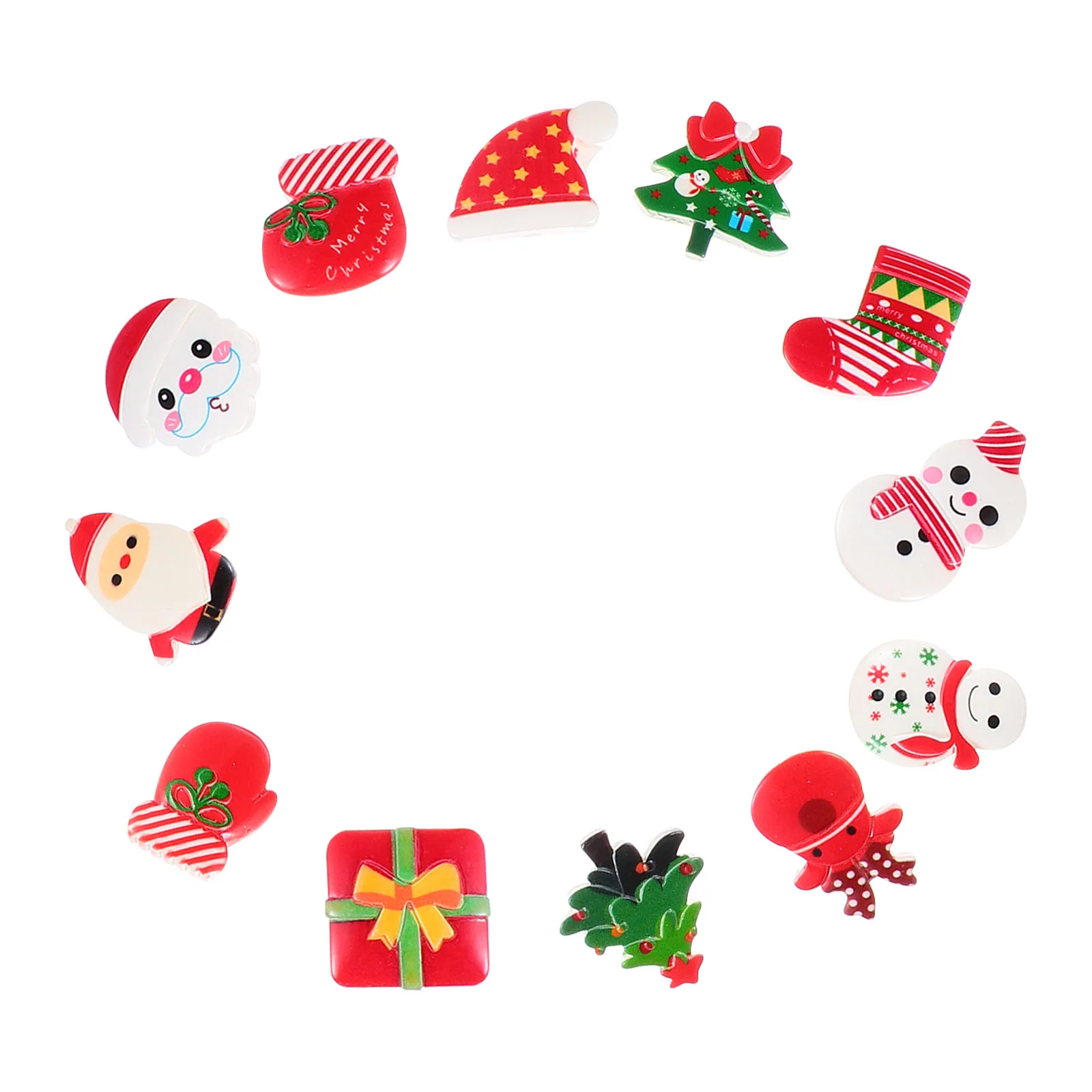 

Christmas Refrigerator Decorations Magnets Flatback Resin Holiday Party Embellishments Set Magnetic Sticker Embellishment Fridge