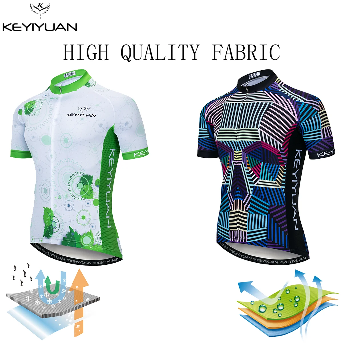 

KEYIYUAN Men Summer Pro Team Cycling Jersey Short Sleeve Bike Shirt Quick Dry Racing MTB Clothes Wear Sudaderas Hombre