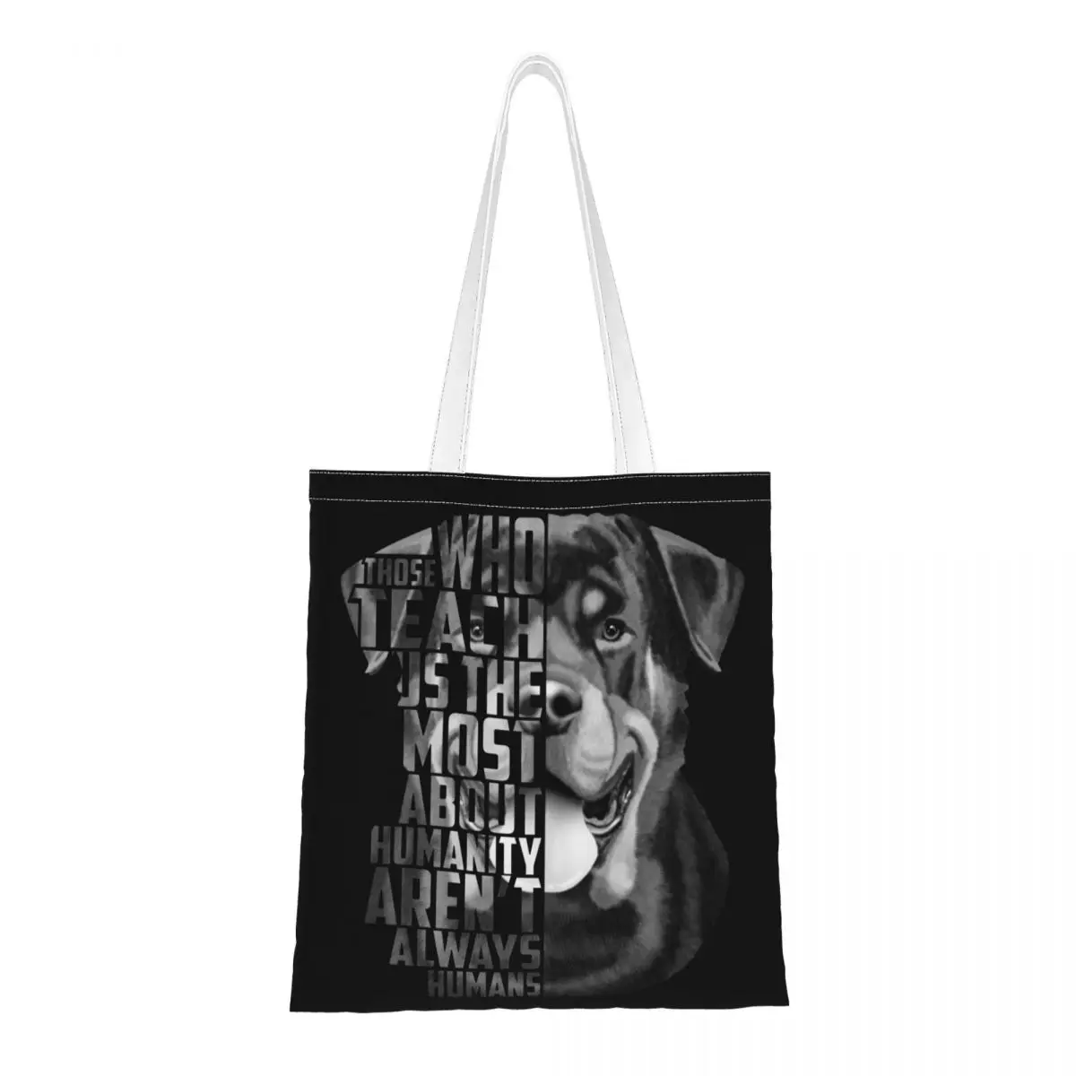 

Rottweiler Loyalty Quote Dog Women Shoulder Bag Reusable Shoulder Bag Fashion Large Capacity Shopping Tote Cartoon Canvas Bag