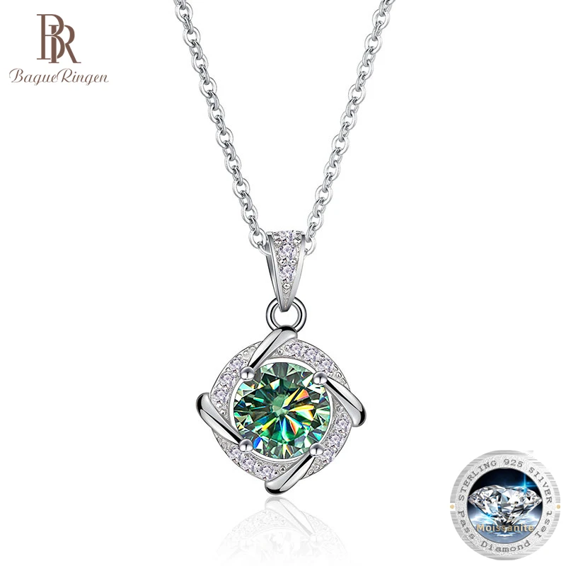

Bague Ringen 1 Ct Moissanite Pendant Necklace For Women Top Quality 100% 925 Sterling Silver Wedding Party Bridal Fine Jewelry