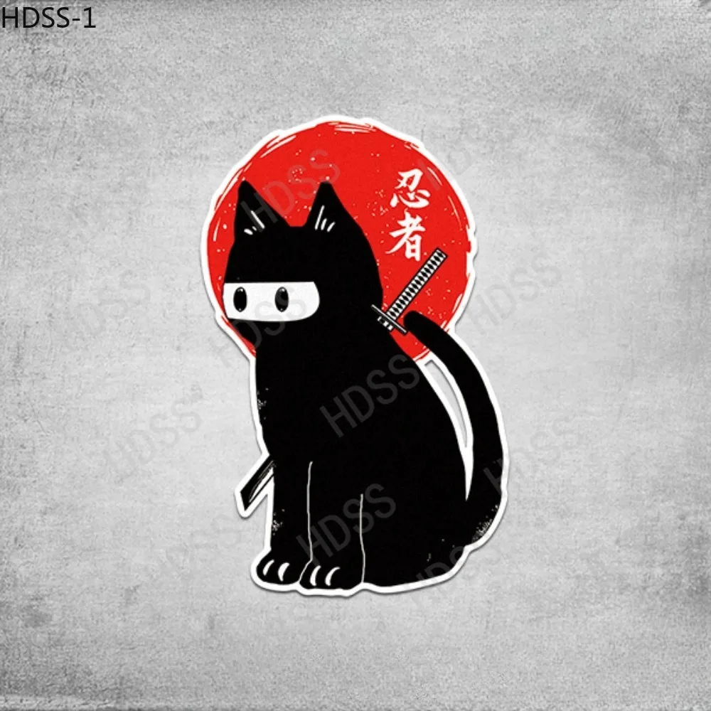 HDSS-персонализированные виниловые наклейки с изображением кота ниндзя