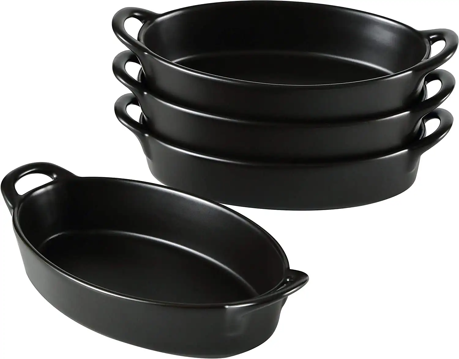 

| Set Of 4 Oval Au Gratin 8"X5" Baking Dishes Lasagna Pan Ceramic