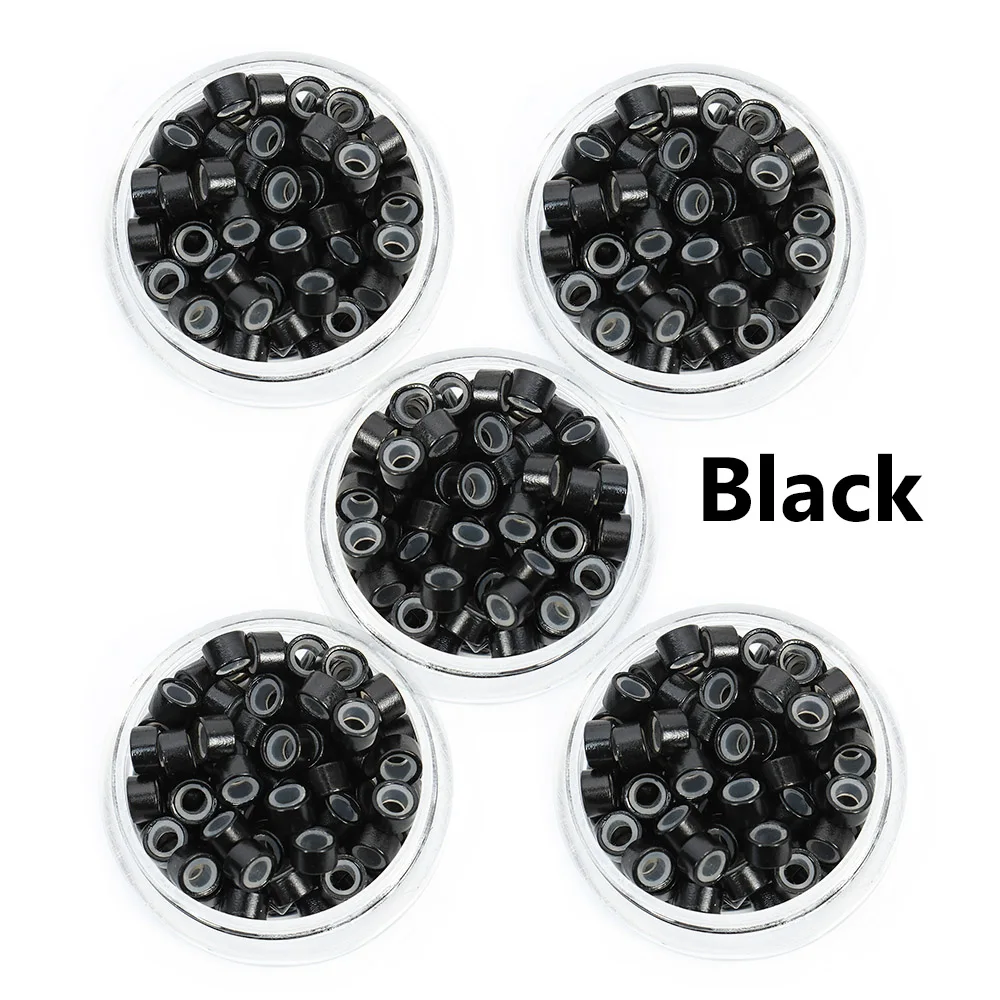 5x500 шт. 5 0 мм X 3 микрокольца для наращивания волос бусины-звенья бусины с