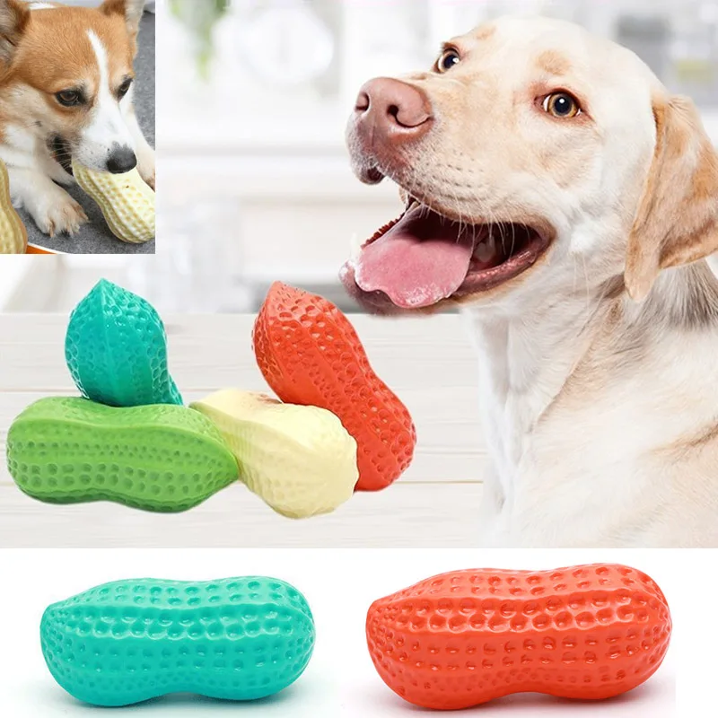 

Жевательные игрушки для собак, пищалка для животных, кремовый арахис, устойчивая к укусам, резиновая игрушка для щенков, для чистки зубов, интерактивные игрушки для собак, товары для домашних животных