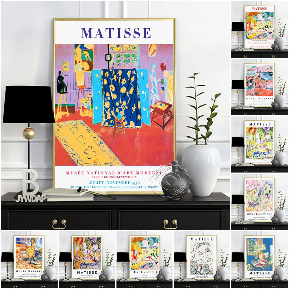 

Henri Matisse Exhibition Museum Vintage Art Print Poster Abstract Canvas Painting Home Decor Wall Picture