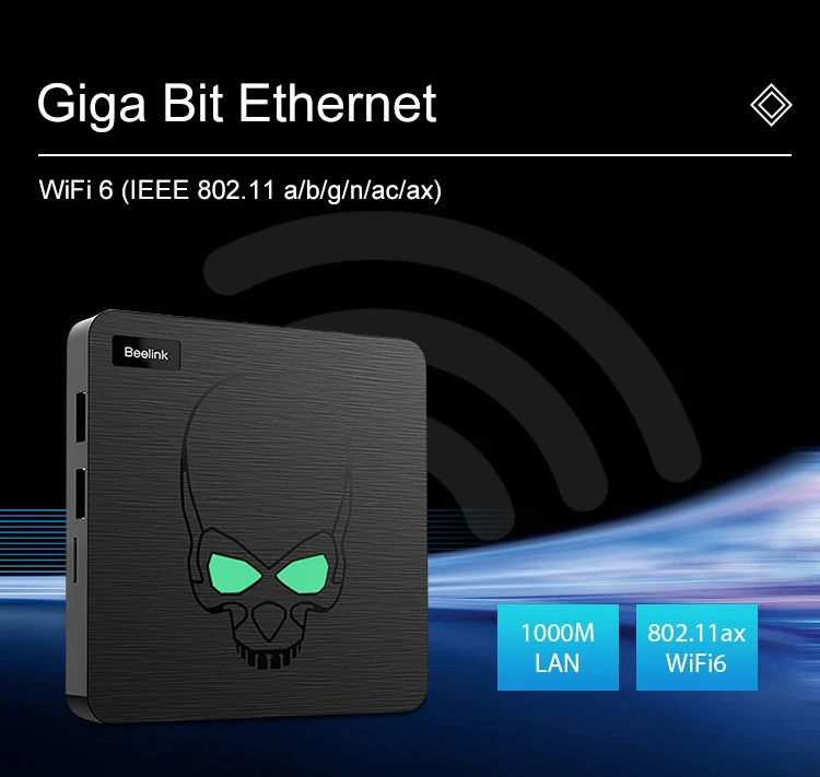 ТВ-приставка Beelink GT-King Android 9 0 Amlogic S922X 4 + 64 ГБ 2 ГГц голосовое управление 5 8 Wi-Fi 1000