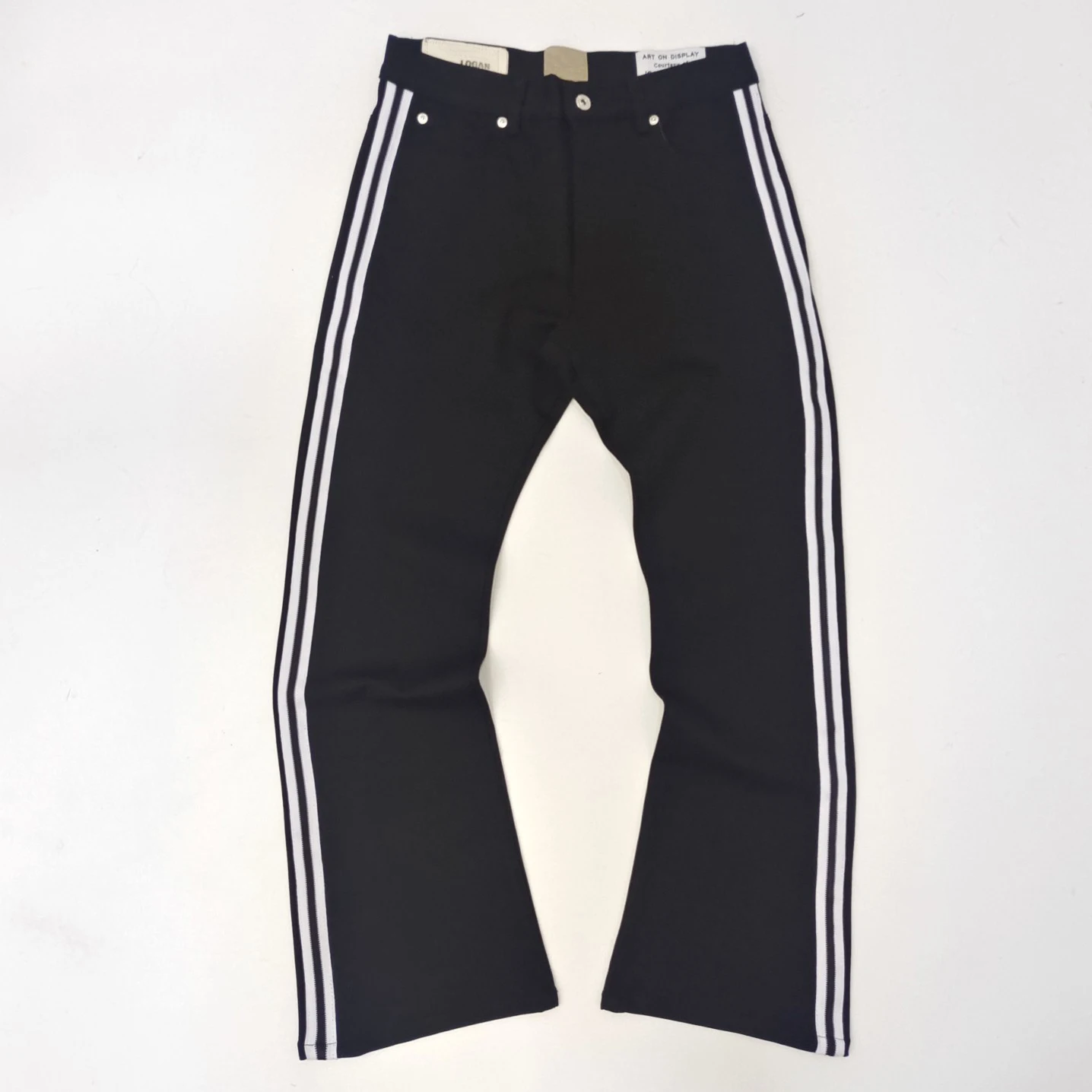 DG Black and White Webbing Micro Flared Pants Top Quality Casual Pants Men's and Women's Couple Pants