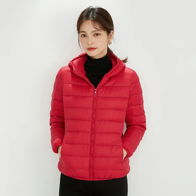 Зимняя одежда легкая пуховая куртка женское короткое платье на белом утином пуху