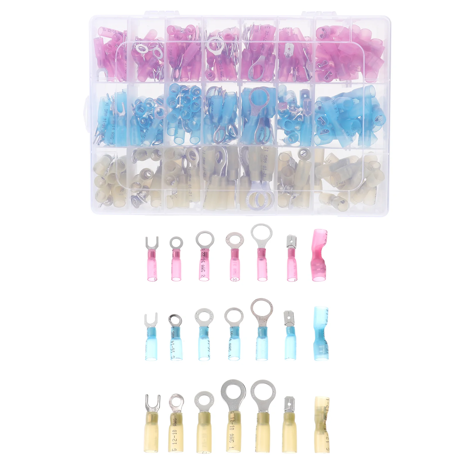 

280pcs Insulated Heat Shrink Ring Durable Wire Connector Car Wire Terminal