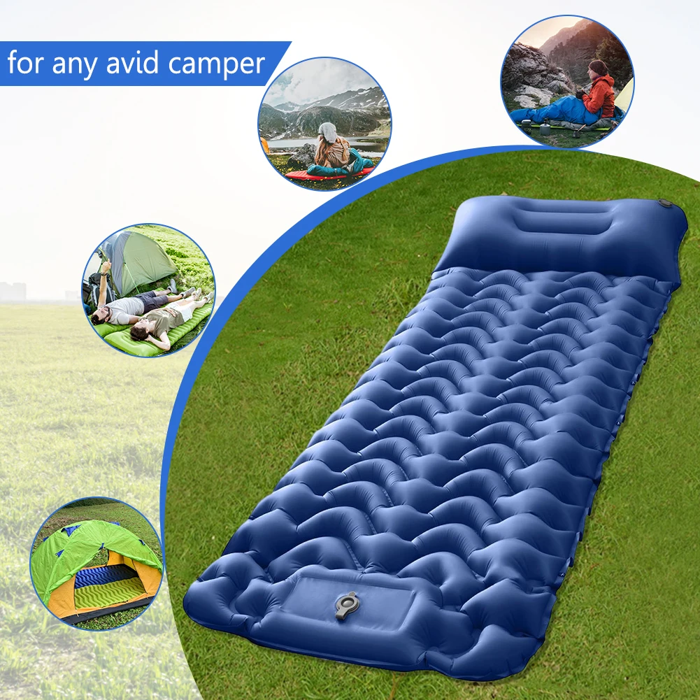 Inflatable Camping Sleeping Bed Ultralight Foldable Outdoor Mattress Leakproof Wear-resistant Self-rebound for Camping Trekking