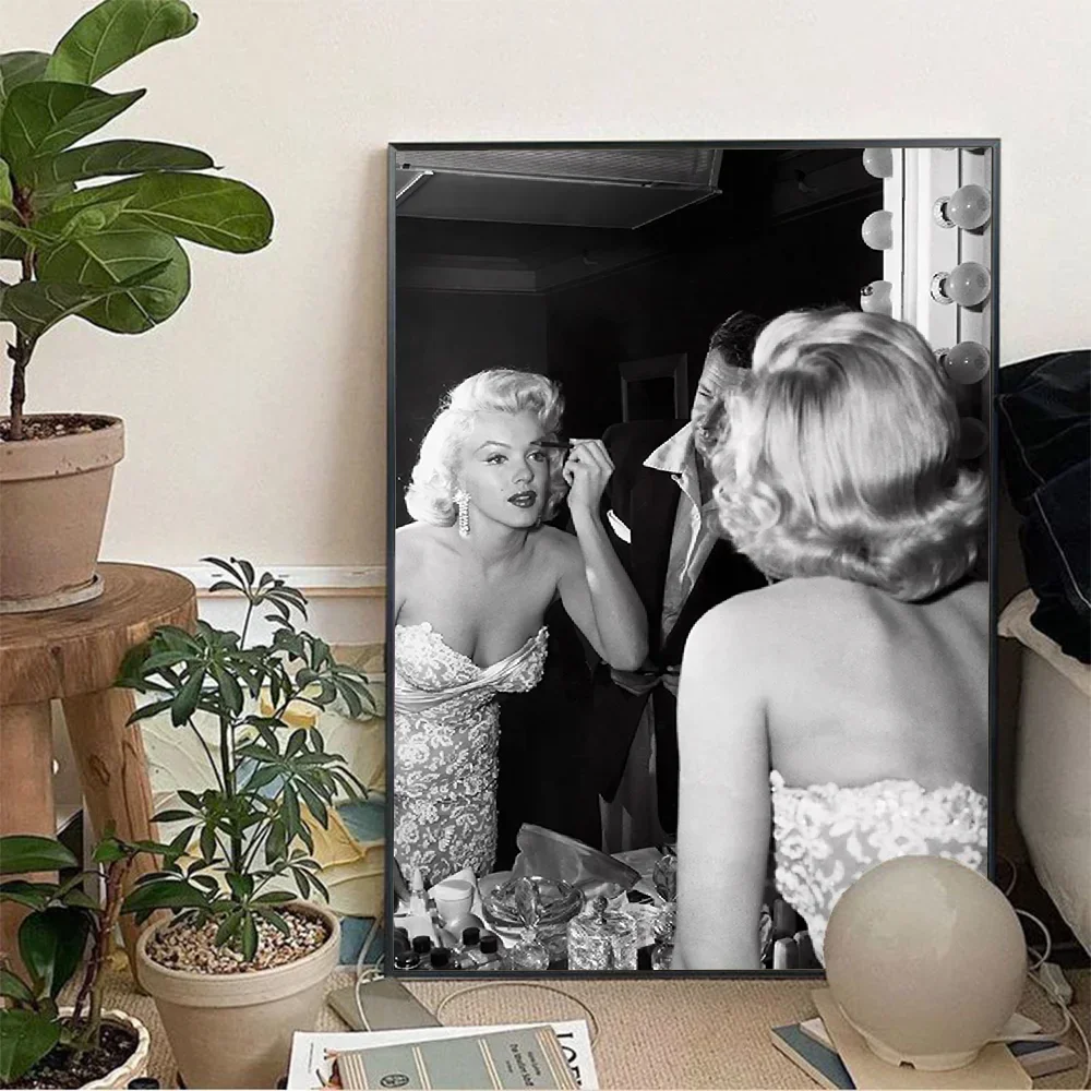 Плакат М-Мэрилин Монро из черно-белого фильма настенное искусство домашний декор
