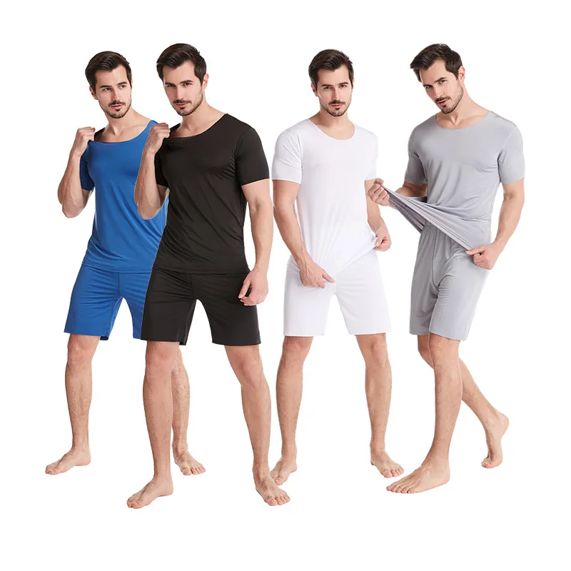 

Men's Homewear Short-sleeved T-shirt with Shorts Homewear Suits Casual Sportswear Large Size Mens Pajamas Thin Lounge Set