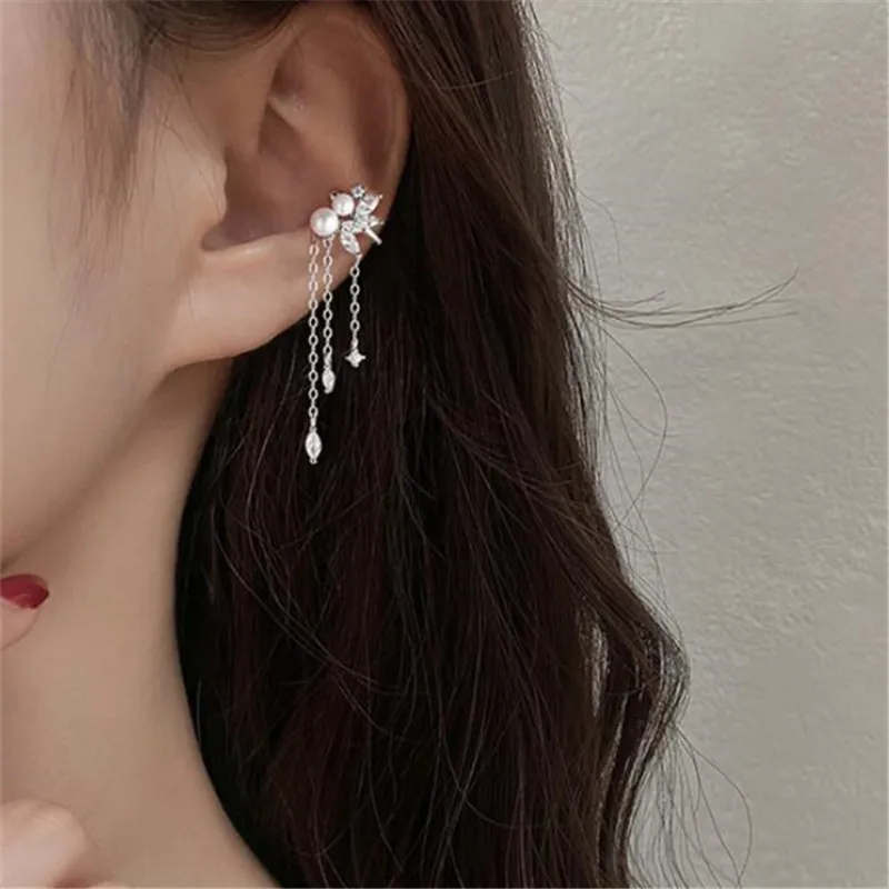 

Серьги-клипсы женские серебряные с цирконом, 1 шт.