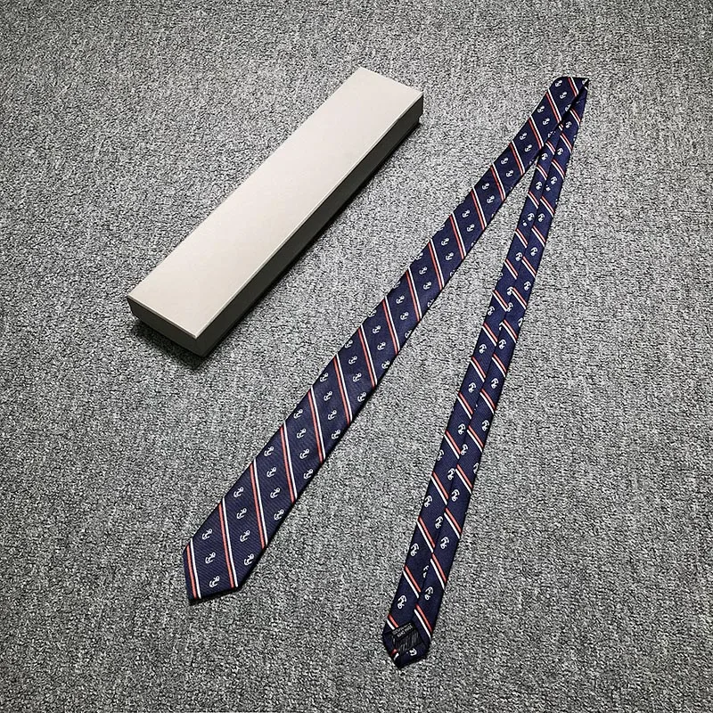 

TB THOM Tie Small Anchor Embroidery Design Luxurious Tie High Quality Gift Men‘s Hot sale Wool Wedding Party Business TB Ties