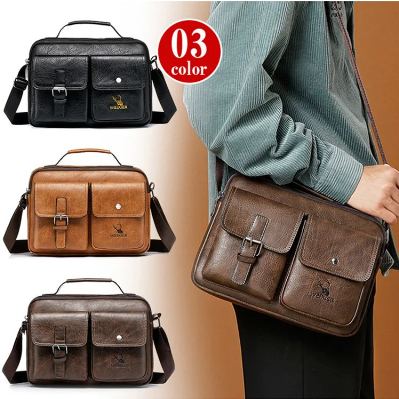 

Мужская сумка-мессенджер на одно плечо, Повседневная Деловая дорожная Ретро сумка