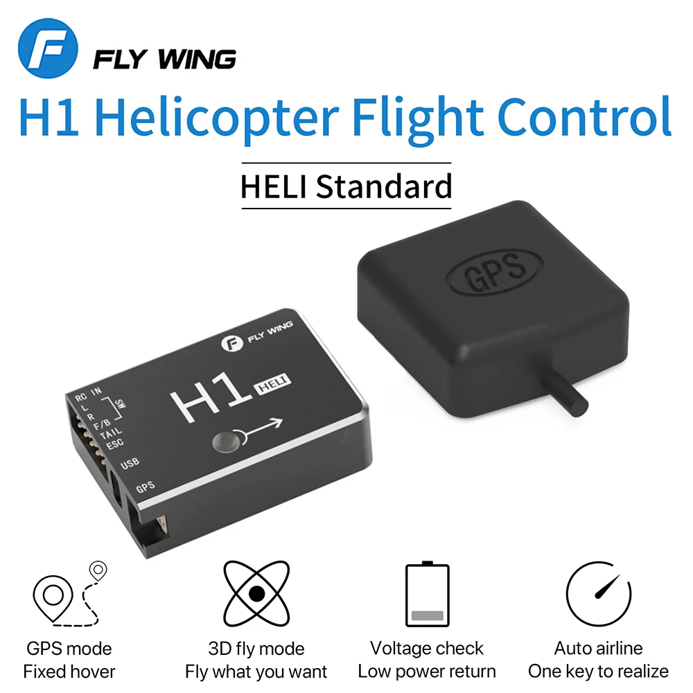 

FLY Wing H1 RC GPS Helicopter Flight 6CH Flybarless Gyro System for FW450L FW450 With Short /Long Cable Optional Helicopter