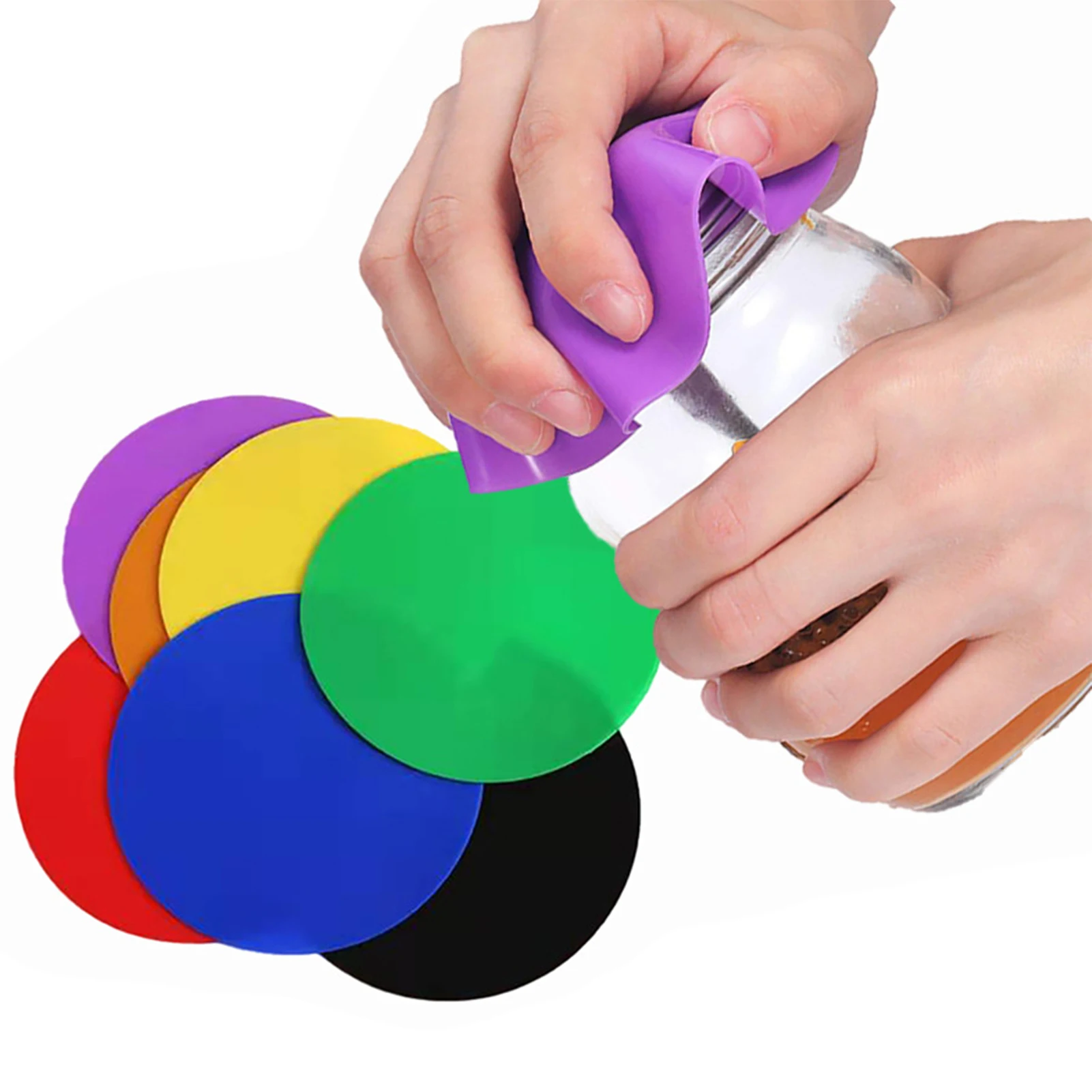 

Rubber Grippers For Opening Jars 7pcs Multipurpose Silicone Bottle Jar Opener For Seniors Silicone Round Pad Bottle Lid Openers