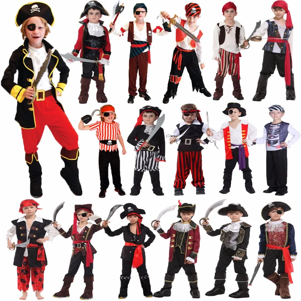 

Kids Pirate Costume Fantasia Infantil Cosplay Clothing Halloween Costumes For Boys Children Birthday Carnival Party Fancy Dress