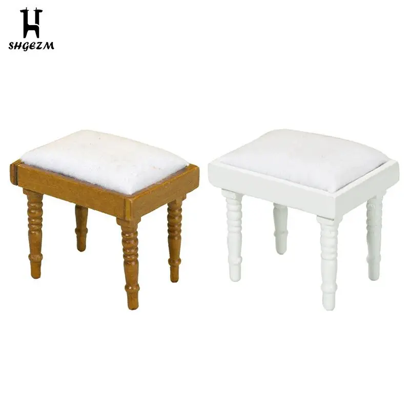 

Dollhouse Sofa Stool Makeup Stool Bedroom Changing Shoes Low Stool Stool Simulation Wooden Stool Living Room Toys Dollhouse