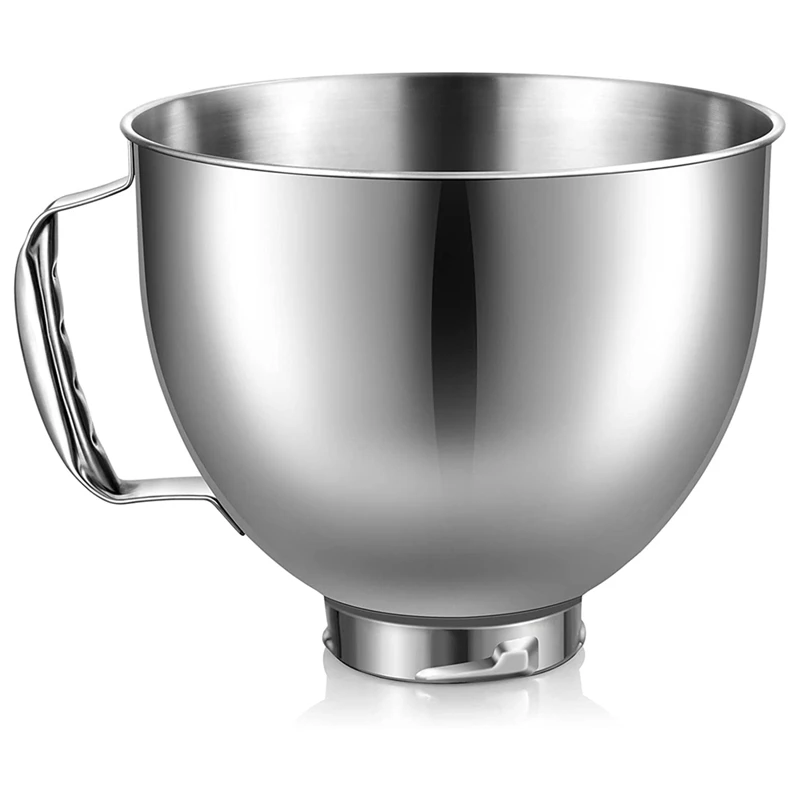 

Наклонный миксер, для кухни, для кварты, серебряная чаша, вертикальная подставка для кухни, стальная посудомоечная чаша, подходит для 4,5-5 1