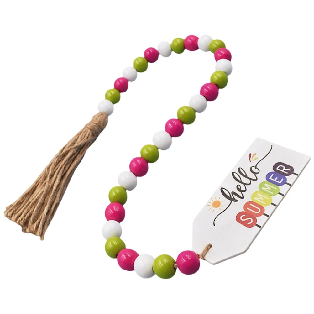 

Beaded Summer Tassels Decorations Home Wooden Rustic Hanging Beads String Garland Tray Tiered Wall