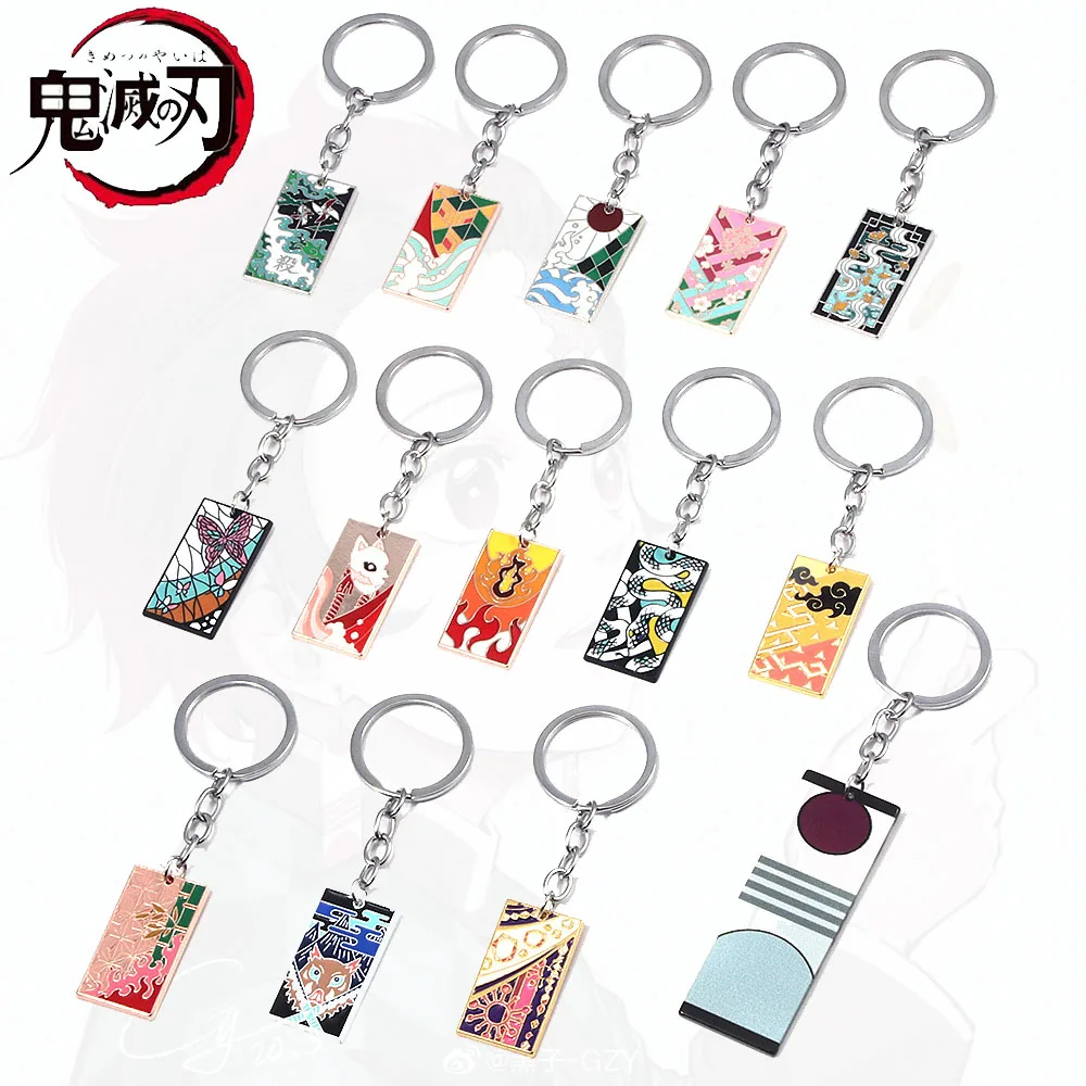 

Anime Demon Slayer Metal Keychain Kimetsu No Yaiba Kochou Shinobu Rengoku Kyoujurou Keyring For Women Men Car Key Chain Jewelry